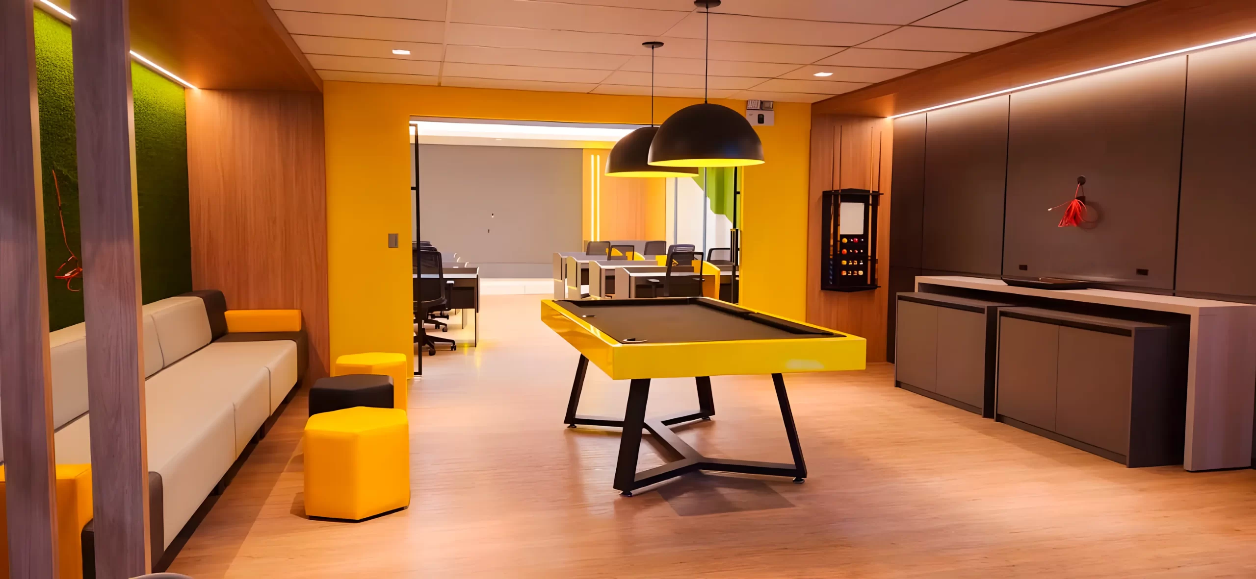 Sala de jogos em ambiente corporativo